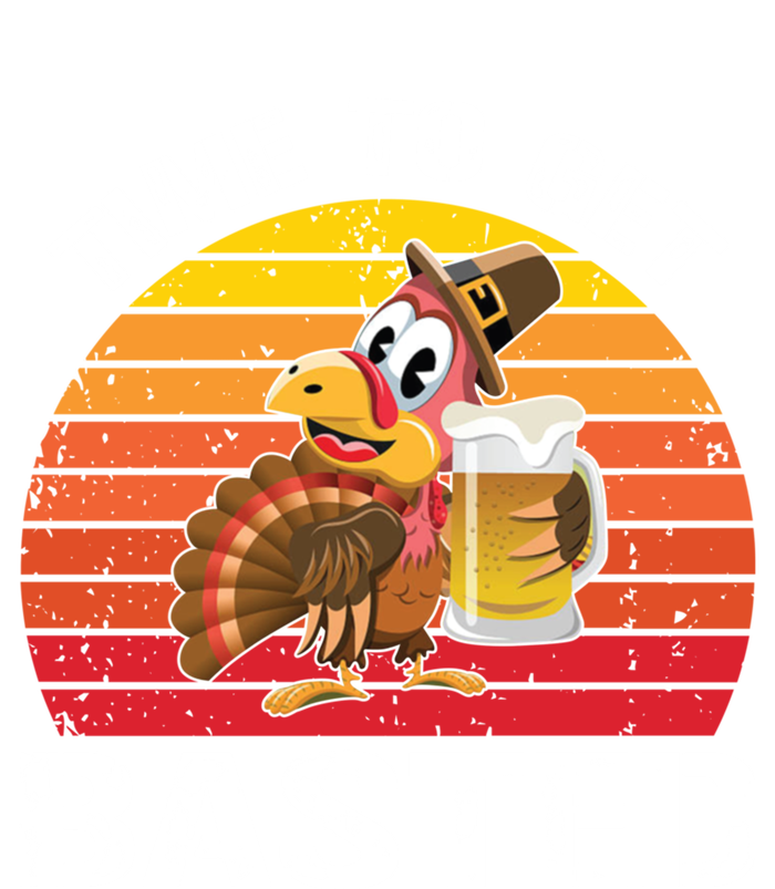 Funny Cute Time To Get Basted Retro Turkey Beer Thanksgiving Meaningful Gift Yupoong Adult 5-Panel Trucker Hat