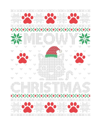 Meowy Christmas Ugly Sweater Funny Santa Hat Cat T-Shirt