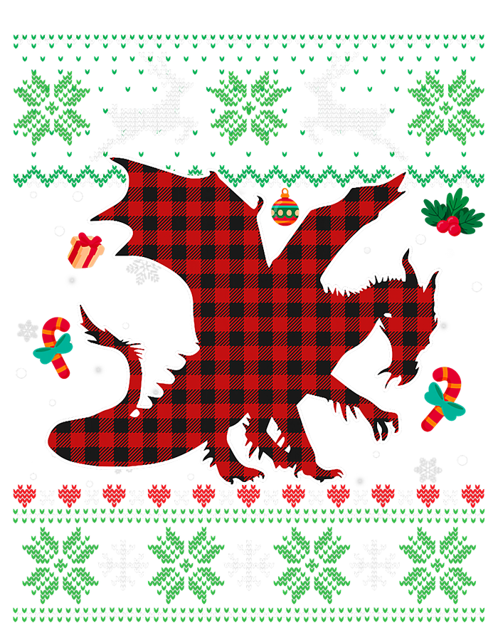 Funny Dragon Red Plaid Christmas Ugly Animals Lover Xmas T-Shirt