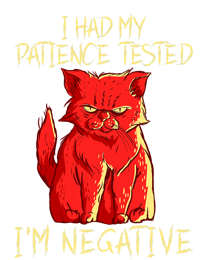 I Had My Patience Tested I'm Negative Funny Angry Cat T-Shirt