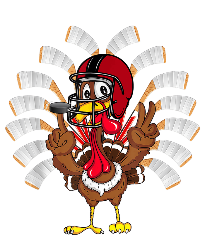 Ice Hockey Thanksgiving Turkey Playing Hockey T-Shirt