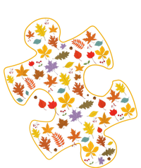 Autism Awareness Fall Leaf Autumn Thanksgiving Puzzle Piece T-Shirt