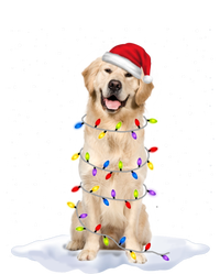 Golden Retriever Santa Christmas Tree Lights Xmas Cool Gift Poster