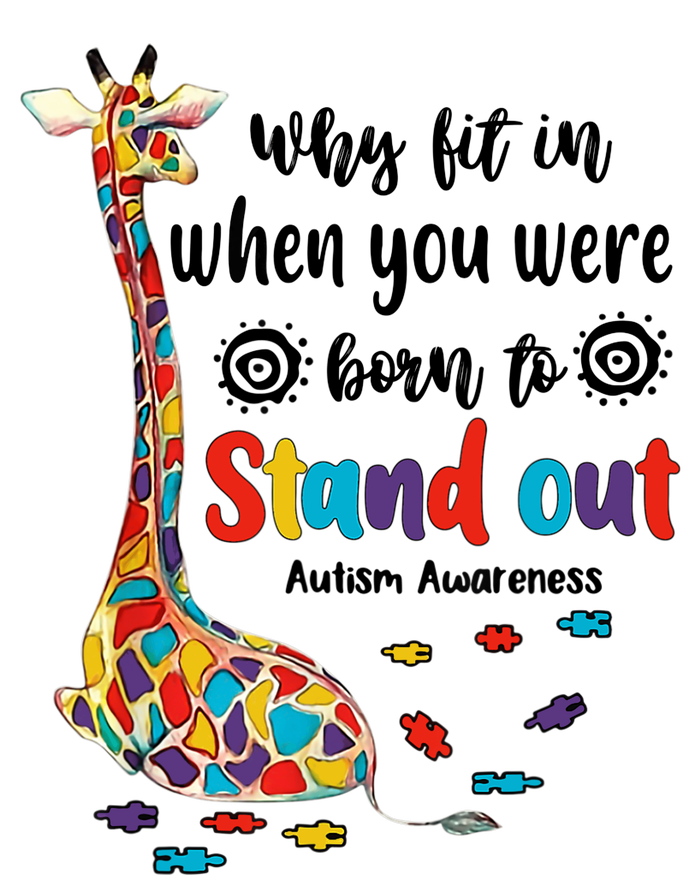 Why Fit In When You Were Born To Stand Out Giraffe Autism Premium Hoodie