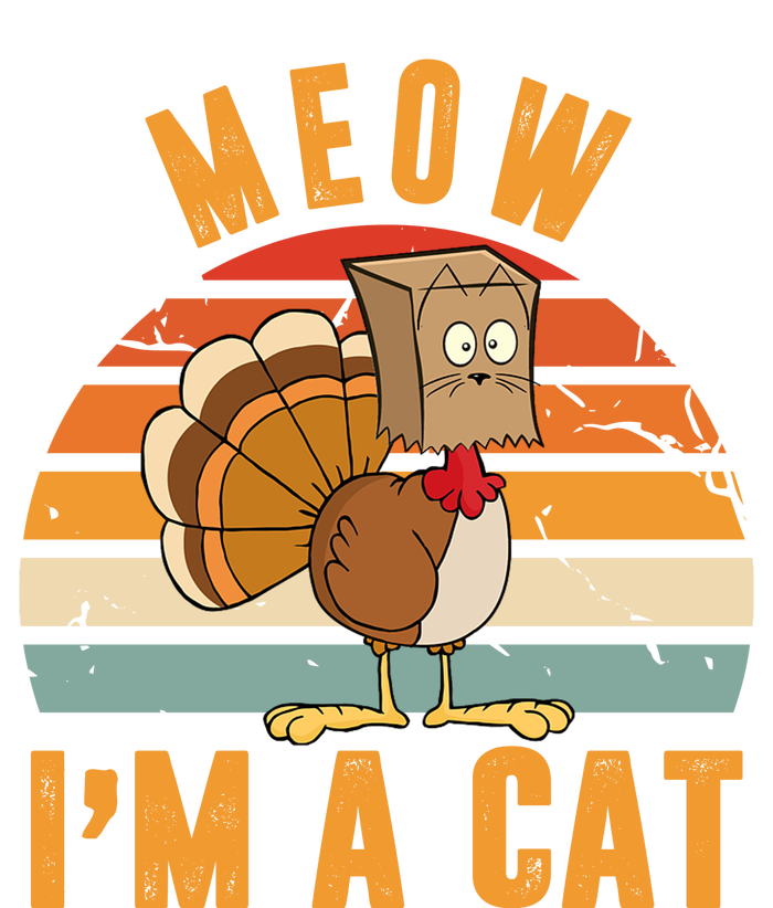 Meow I'm A Cat Retro Sunset Funny Turkey Women's Crop Top Tee