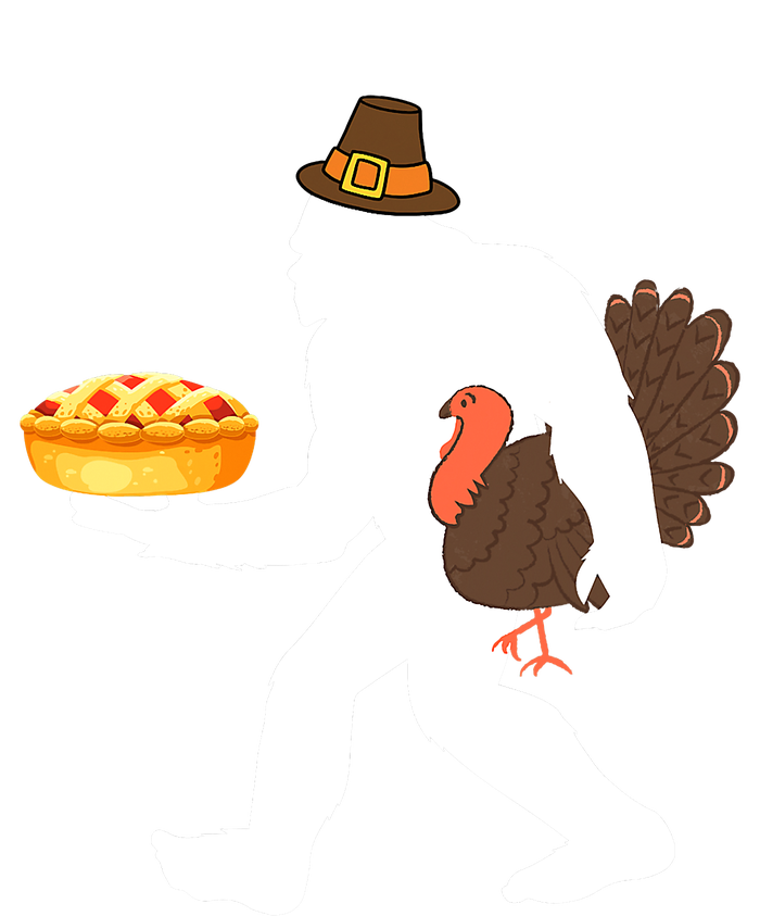 funny bigfoot sasquatch pilgrim pie turkey Thanksgiving T-Shirt