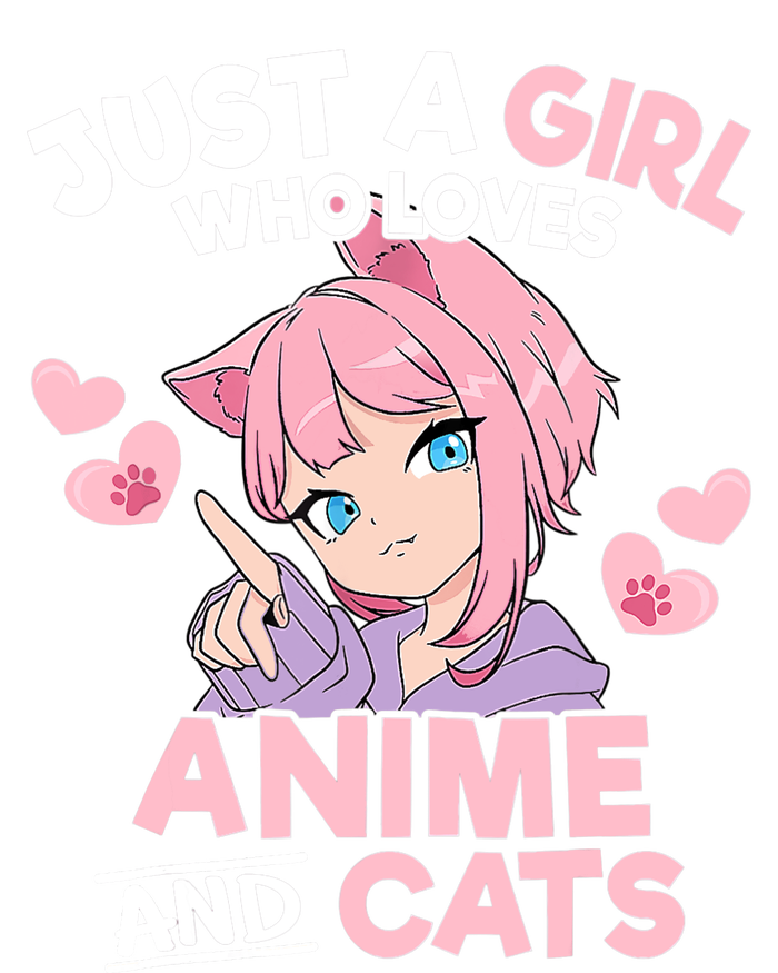 Just A Who Loves Anime And Cats Cute Otaku Manga T-Shirt