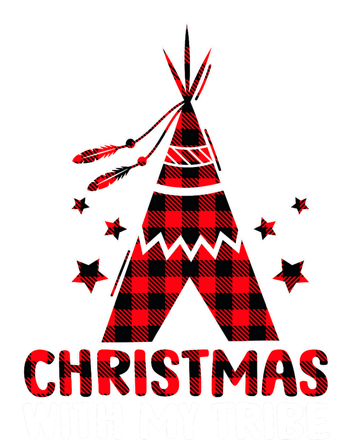 Christmas with My Tribe Buffalo Plaid Matching Pajamas T-Shirt