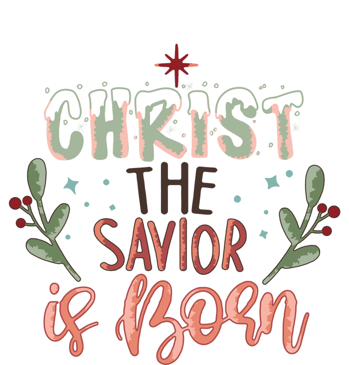 Christ The Savior Is Born Christian Retro Christmas Religious Graphic Plus Size Toddler T-Shirt