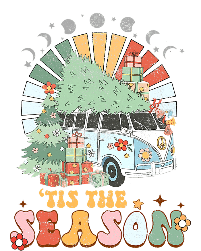 Tis' The Season Merry Camper Christmas Tree RV Camping Xmas Kids Tie-Dye T-Shirt