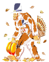 Bigfoot Pilgrim Turkey Pumpkin Thanksgiving Day Boys Kids Tie-Dye T-Shirt