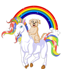 Golden Retriver Riding Unicorn Impact Tech Backpack