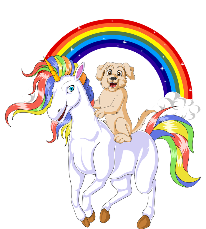 Golden Retriver Riding Unicorn Impact Tech Backpack