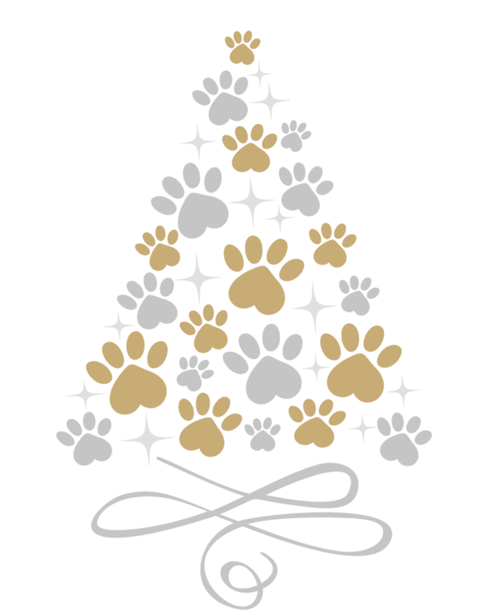 Christmas Paw Print Dogs Cat Christmas Tree Dog Cats Xmas Gift V-Neck T-Shirt