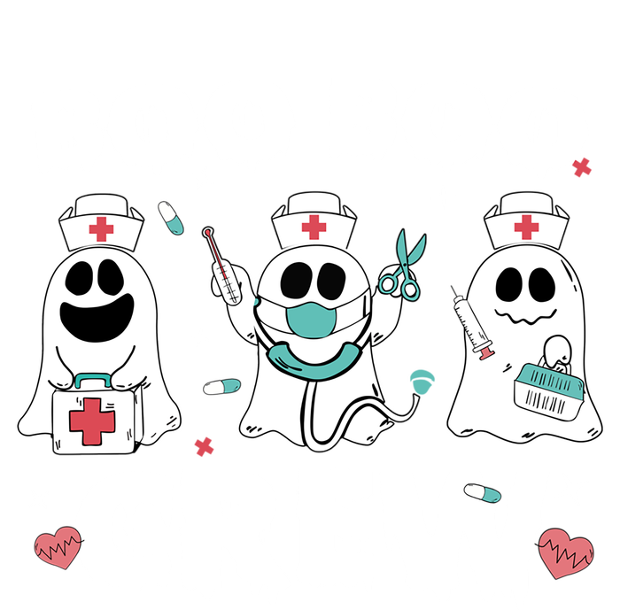 Cute Pediatric Nurse Halloween Ghost Rn Boo Boo Crew Gift Full-Length Apron With Pockets