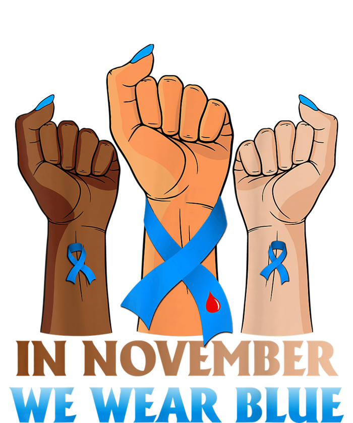 Hand In November We Wear Blue Diabetes Awareness Month T-Shirt