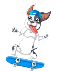 French Bulldog Skateboarding Kids Tie-Dye T-Shirt