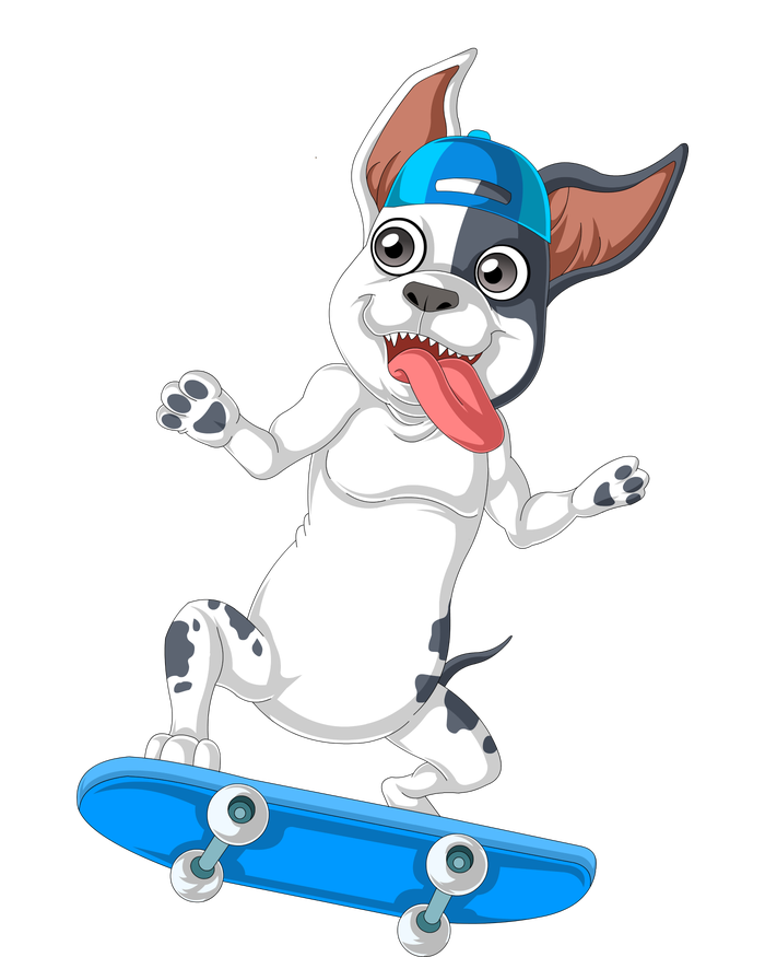 French Bulldog Skateboarding Kids Tie-Dye T-Shirt