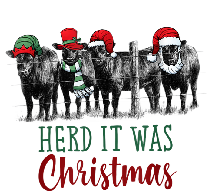 Cute Christmas Cows Herd It Was Christmas Funny Cow Shirt Long Sleeve Shirt