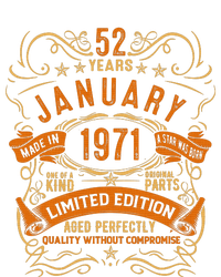 Vintage 52th Birthday January 1971 Birthday T-Shirt