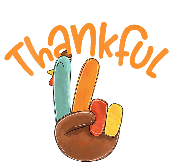 Peace Hand Sign Thankful Turkey Thanksgiving T-Shirt