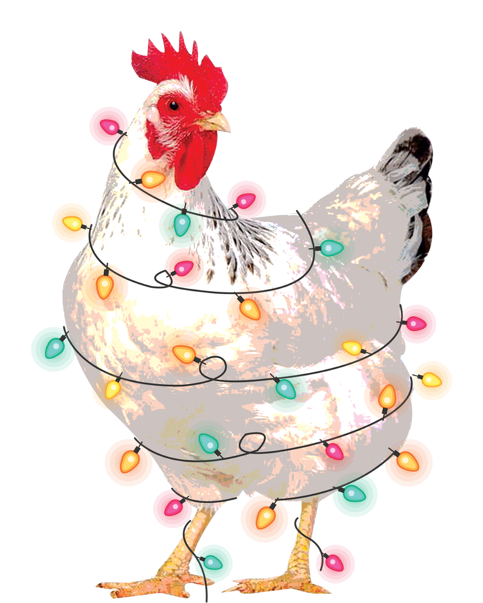 Chicken Christmas Lights With Santa Hat Funny Pajamas Gift Tie-Dye T-Shirt