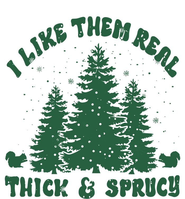 I Like Them Real Thick & Sprucy Funny Christmas Full-Length Apron With Pockets