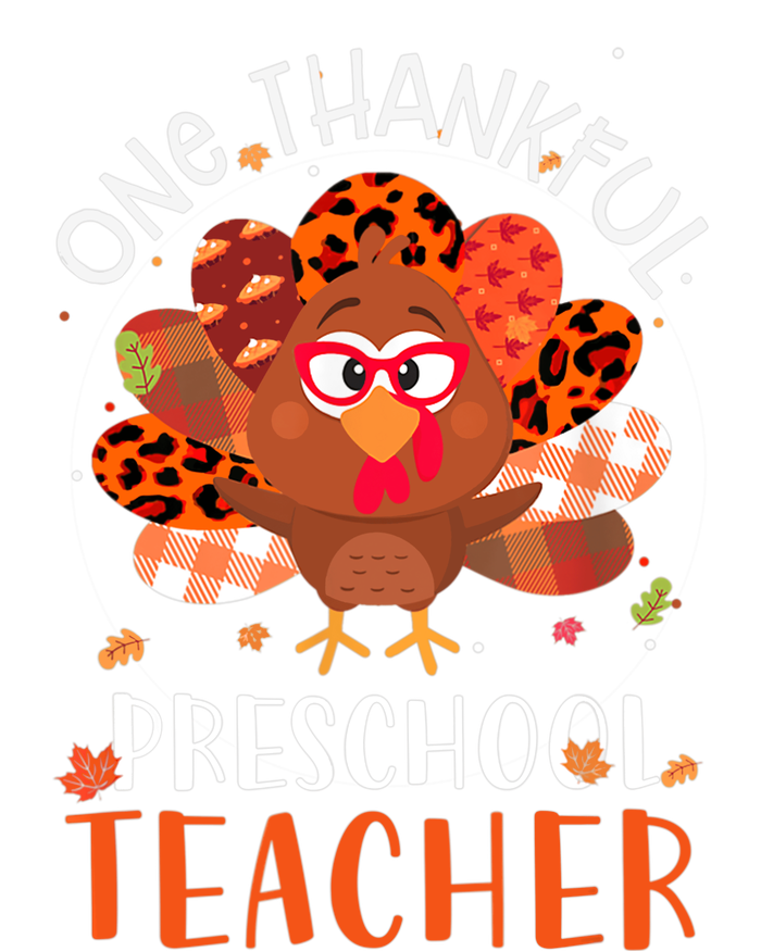 Cute One Thankful Pre School Teacher Thanksgiving Turkey Valucap Bio-Washed Visor