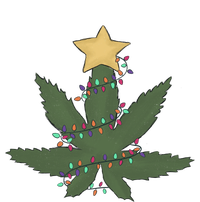 Cannabis Leaf Christmas Tree Funny Weed Xmas Gift Kids Hoodie