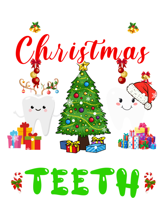 Funny I Want Two Front Teeth Christmas Santa Reindeer Teeth Gift Tall Sweatshirt