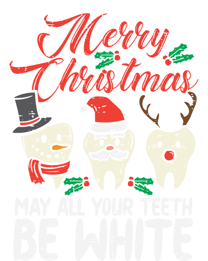 Merry Christmas Teeth Be White Funny Dentist Xmas Dental Funny Gift Bumper Sticker