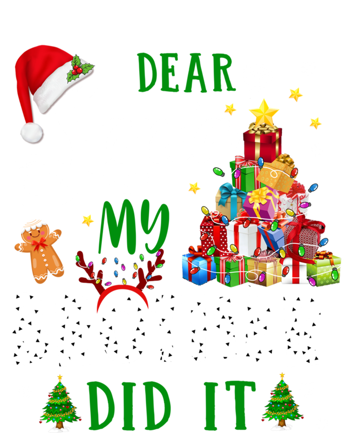 Dear Santa My Brother Did It Funny Christmas Pajama Gift Striped Beanie with Solid Band