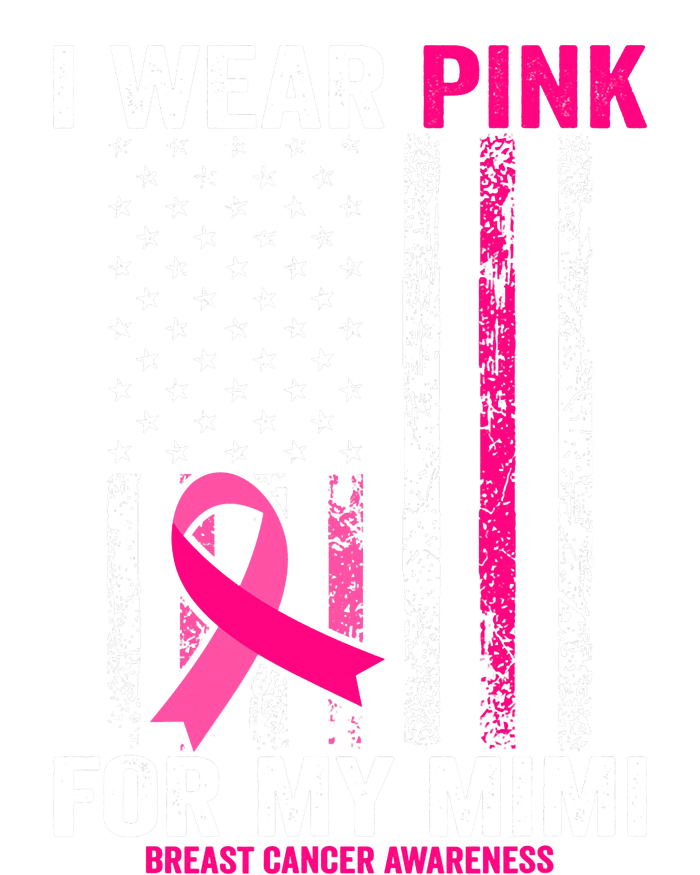 I Wear Pink For My Mimi Pink Ribbon Breast Cancer Awareness V-Neck T-Shirt