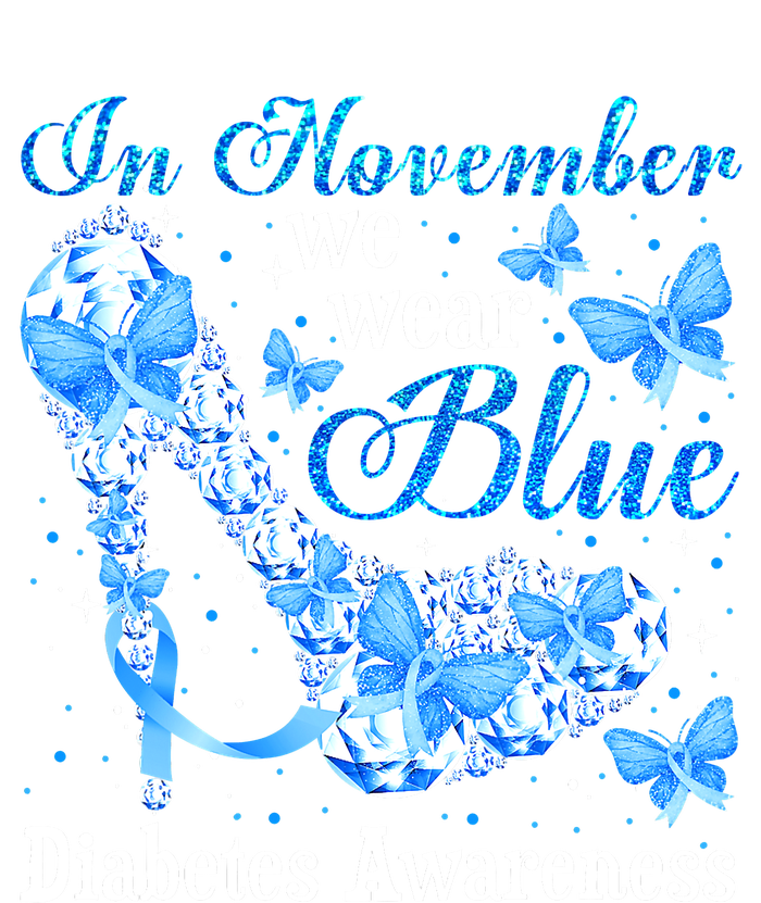 In November We Wear Blue Diabetes Awareness Cute Butterfly T-Shirt