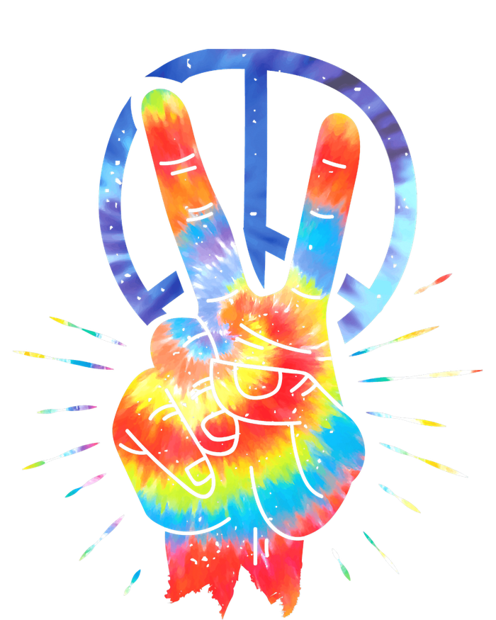 Peace Sign Hand Tie Dye Hippies Christmas Women's T-Shirt