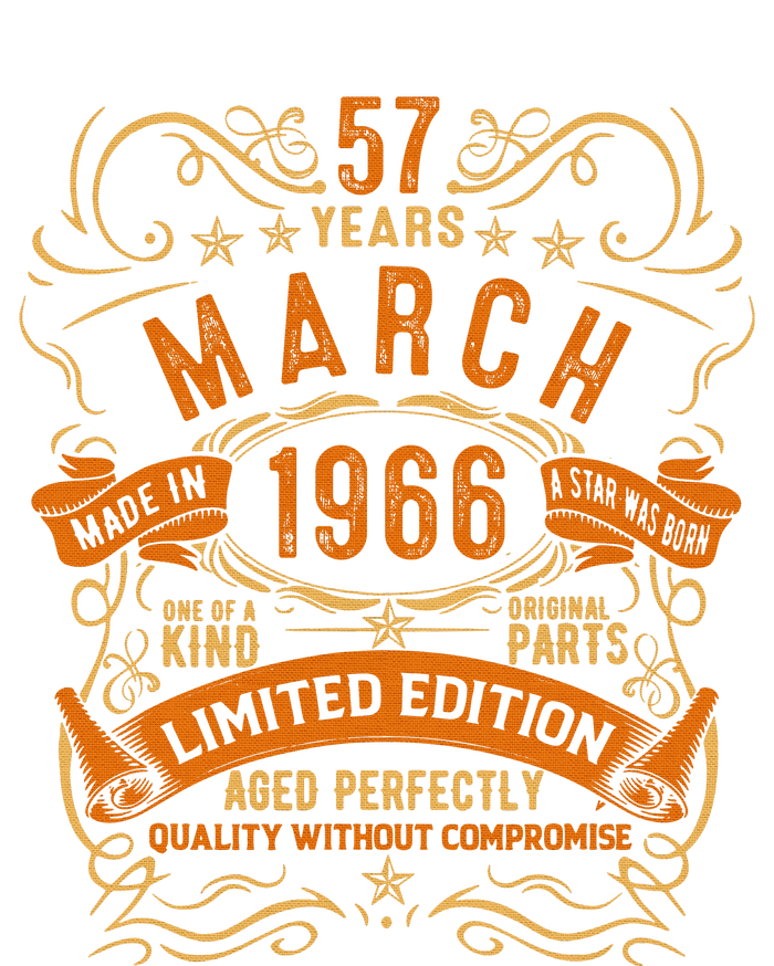 Vintage 57th Birthday March 1966 Birthday T-Shirt