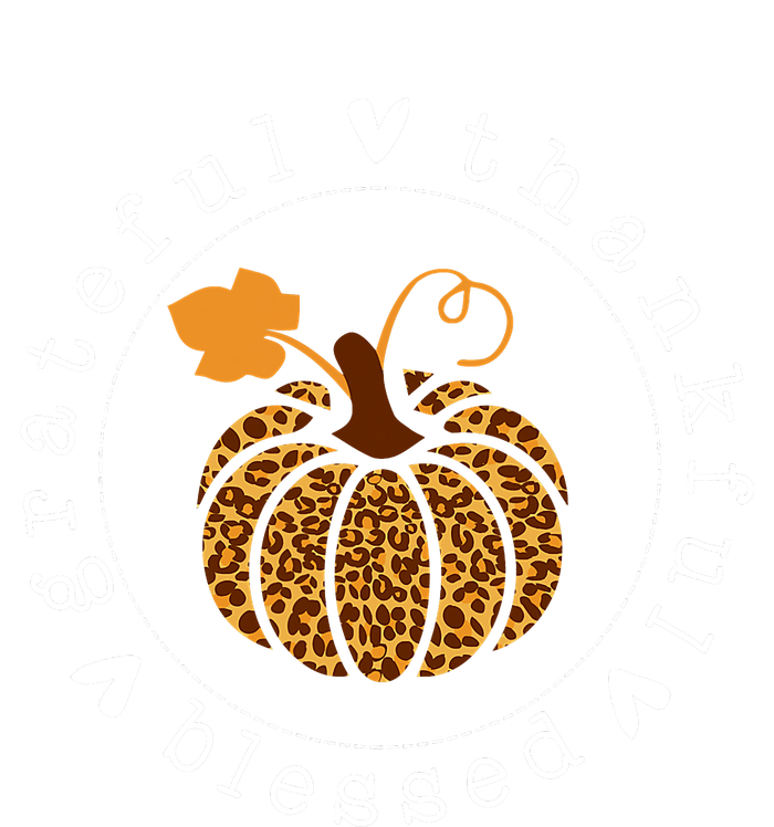 Grateful Thankful And Blessed Leopard Pumpkin Thanksgiving Sustainable Beanie