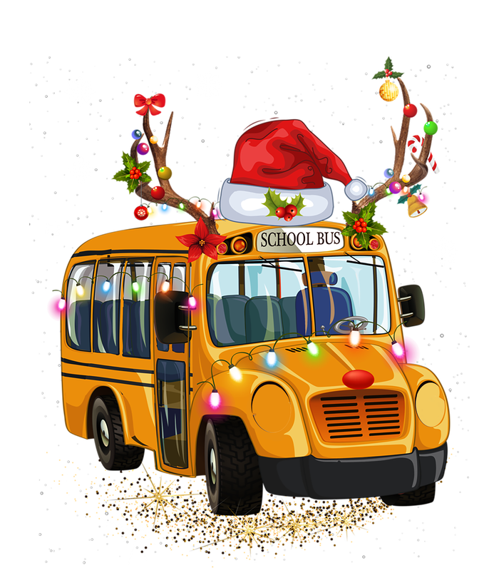 Funny School Bus Reindeer Santa Christmas School Bus Driver T-Shirt