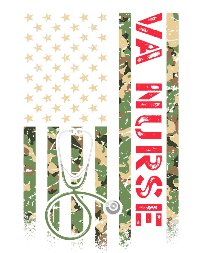 VA Nurse Camouflage American Flag Patriotic Military Hero Premium Performance Long Sleeve Polo