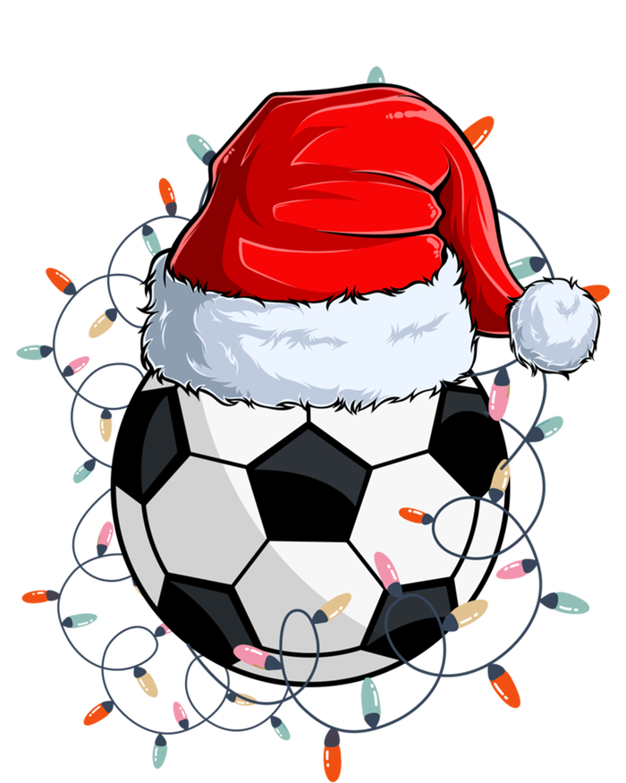 Christmas Soccer Ball With Santa Hat Xmas Light Soccer Lover Cute Gift Women's T-Shirt