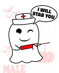 Male Nurse Halloween I Will Stab You Funny Ghost Gift T-Shirt