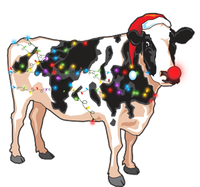 Funny Christmas Lights Cow Tall T-Shirt