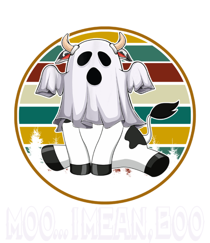 Moo I Mean Boo Ghost Cow Vintage Halloween Gift Women's Racerback Tank