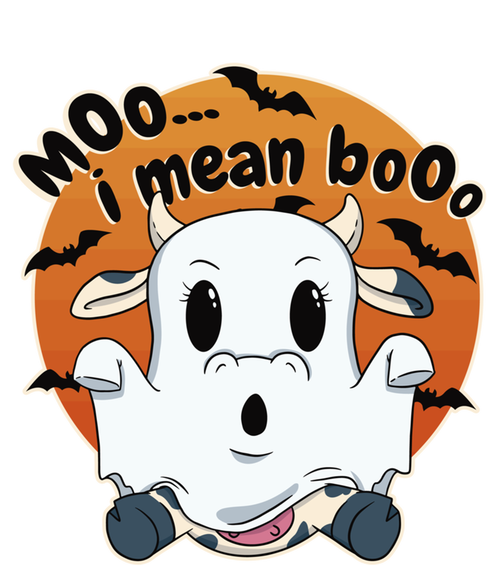 Moo I Mean Booo Cute Cow Ghost Halloween Gift Kids Hoodie