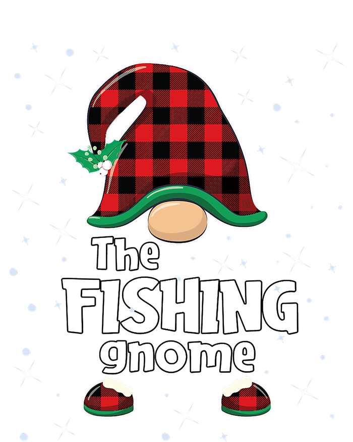 The Fishing Gnome Funny Matching Family Christmas Xmas Holiday Women's Flannel Pajama Set