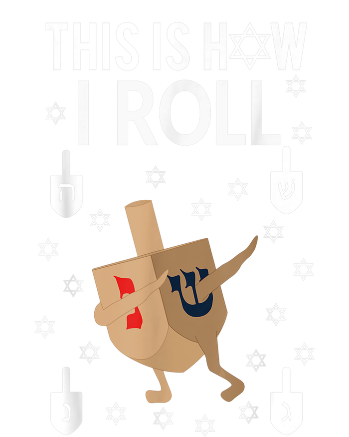 This Is How I Roll Hanukkah Shirt Dab Dreidel Chanukah Gift Women's Long Sleeve Flannel Pajama Set 