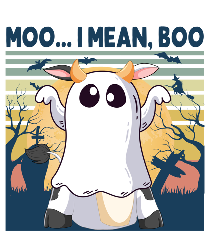 Retro Vintage Halloween Cow Ghost Moo I Mean Boo Gift Moo Cow Gift Valucap Bio-Washed Visor