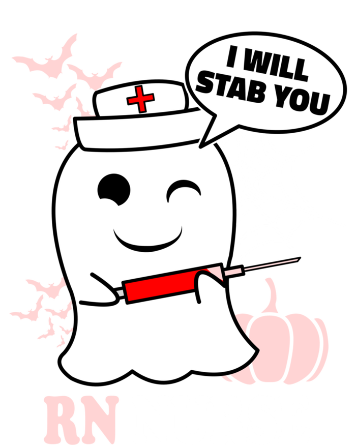 Rn Nurse Halloween I Will Stab You Funny Ghost Gift Valucap Bio-Washed Visor