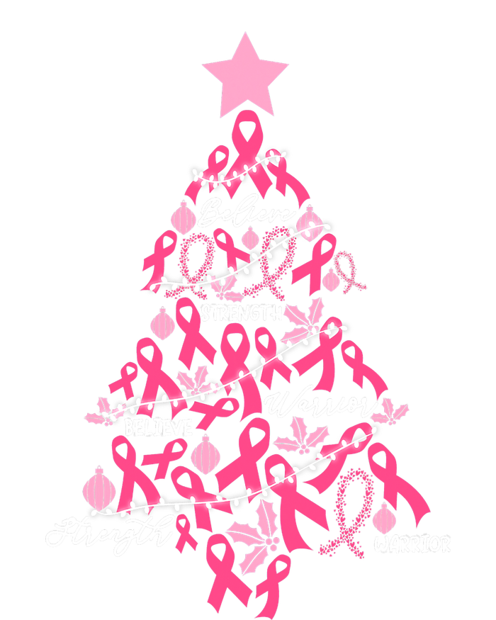 Christmas Breast Cancer Holiday Pink Ribbon Fight Awareness Women's T-Shirt