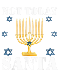 Not Today Santa Jewish Holiday Festival Funny Hanukkah Women's Long Sleeve Flannel Pajama Set 